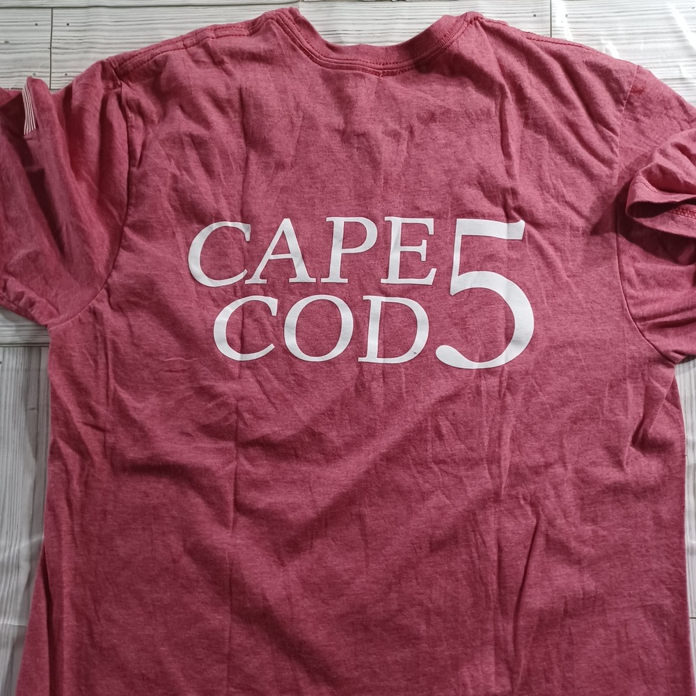 Cape Cod 5 Graphic T-Shirt Heather Red Pink Short Sleeve Crew Neck Women Small